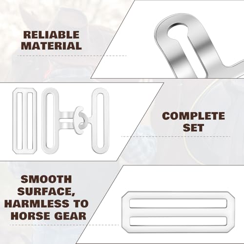 Yaocom 6 Pcs Horse Blanket Surcingle Buckle Replacement Kits, 2" Universal Surcingle Replacement Set Heavy Duty Hardware for Repair and Restore Any Horse Blanket Sheets Attachment, 2 Sets
