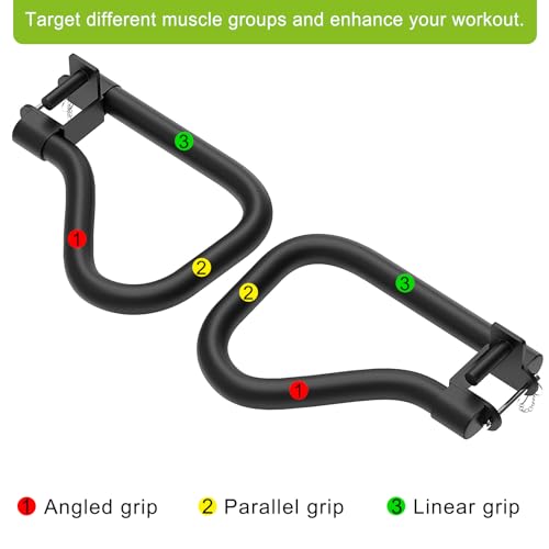 SELEWARE Dip Bar Attachment for Power Rack, 2 x 2 Tube, Multi Grip Handle - color: Solid Dip Bar Attachment for 1" Hole of 2x2 inch Rack
