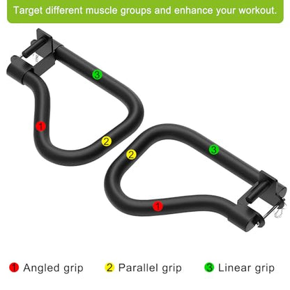SELEWARE Dip Bar Attachment for Power Rack, 2 x 2 Tube, Multi Grip Handle - color: Solid Dip Bar Attachment for 1" Hole of 2x2 inch Rack