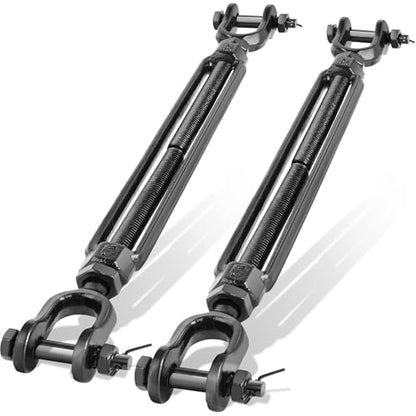 5/8" Cable Turnbuckle, Black Jaw and Jaw Turnbuckles - 3505 lbs WLL - size: 2 Pcs 5/8” x 19.2”