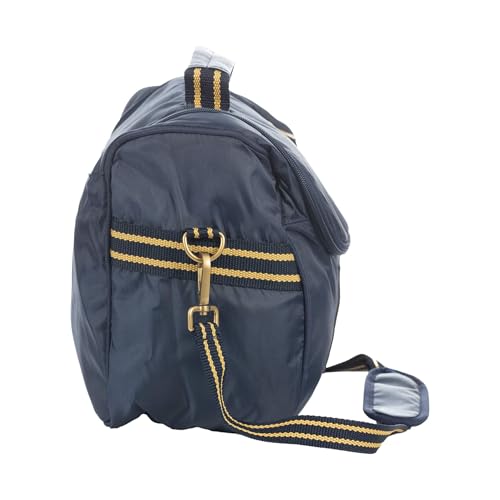 Equinavia Darby Zip Top Equestrian Horse Grooming Bag with Shoulder Strap | 6.5" x 11" x 13" - color: Navy/Gold