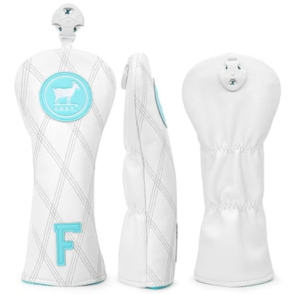 White and Blue Goat Style Golf Driver Headcover Fairway Wood Head Cover Hybrid UT Headcover Cover Premium Golf Accessories for Men - color: 1x fairway cover