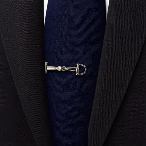 Horse Bit Tie Clip Tie Bar Silver Gold - color: Gold