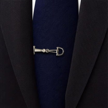 Horse Bit Tie Clip Tie Bar Silver Gold - color: Gold