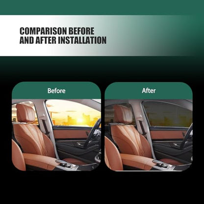 4 PCS Car Side Window Sunshades, Thickened Double-Layer Elastic Mesh Design Foldable Sunshades for Front Rear Side Windows, Decorative Accessories, Suitable for Most Cars, SUVs (Black)