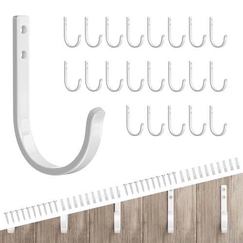 22LB Wall Hooks for Hanging Towel/Coat, White 20 Pack - color: White, size: 20 Pack