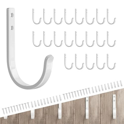 22LB Wall Hooks for Hanging Towel/Coat, White 20 Pack - color: White, size: 20 Pack