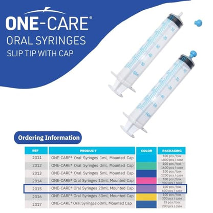 ONE-CARE Oral Syringe, 60 mL, Slip Tip, with Cap, 25 Count - size: 60ml