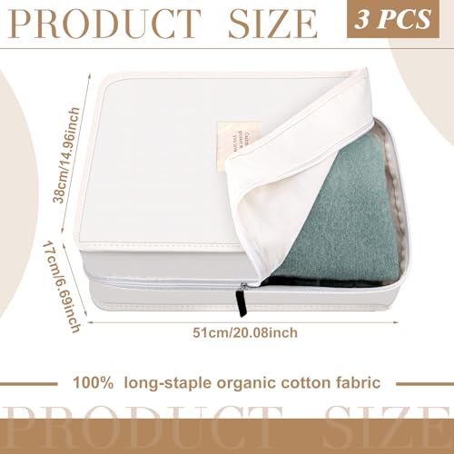 3 Pcs Cotton Sweater Storage Bags 20 Inch for Cashmere - size: 20 inch
