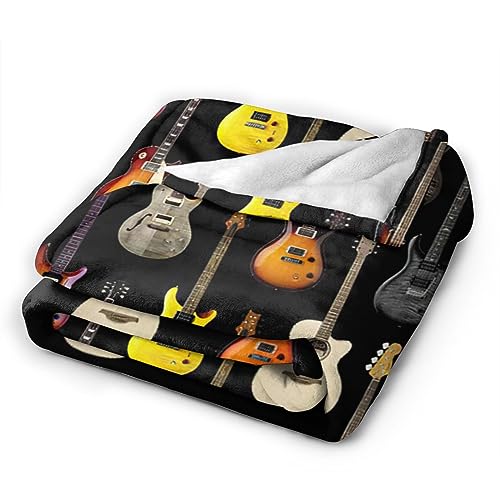 Guitar Throw Blanket - Soft, Cozy, Warm Fleece for Women & Men - Guitar Lovers Gift - 50"X40" - color: Guitar Blanket, size: 50"x40"