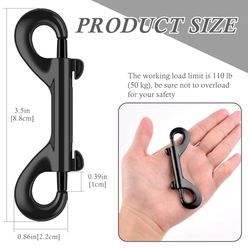 ERKOON 3.5 inch Double Ended Bolt Snaps Hooks 110lbs Load Capacity Zinc Alloy Double Sided Clips Heavy Duty Trigger Snap for Dogs Leashes/Water Bucket/Horse Feed/Hammocks (10 Pack) - size: 10 Pack