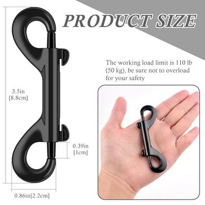 ERKOON 3.5 inch Double Ended Bolt Snaps Hooks 110lbs Load Capacity Zinc Alloy Double Sided Clips Heavy Duty Trigger Snap for Dogs Leashes/Water Bucket/Horse Feed/Hammocks (10 Pack) - size: 10 Pack
