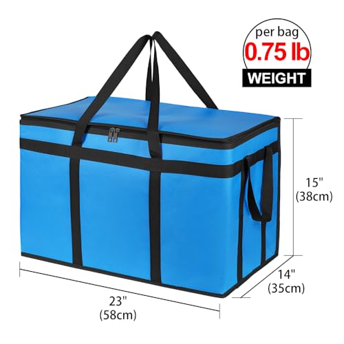 Bodaon Insulated Food Delivery Bag for Hot and Cold Meal, XXX-Large, Grocery Tote Insulation Bag for Catering, Pizza Warmer, Blue, 1-Pack | Grocery Tote Insulation Bag for Catering/Drivers for Hot and Cold Meal, Pizza Warmer, Cooler Bag, Food Warmers for