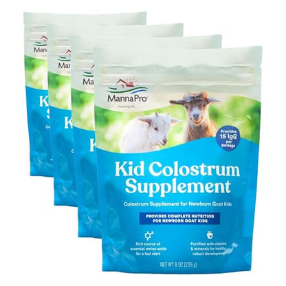 Manna Pro Colostrum Supplement for Newborn Goat Kids | Fortified with Vitamins and Minerals | Helps Promote Healthy Development | 8oz (Pack of 4) - size: 8 Ounce (Pack of 4)