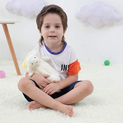 Apricot Lamb Plush White Lamb Sheep Stuffed Animals Security Blanket 14''