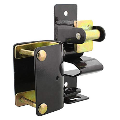 Ruralty Livestock One Way Latch for Cattle Gate - Black Farm Gate Metal Gate Latch 1 Way for Horse Corrals, Ranches