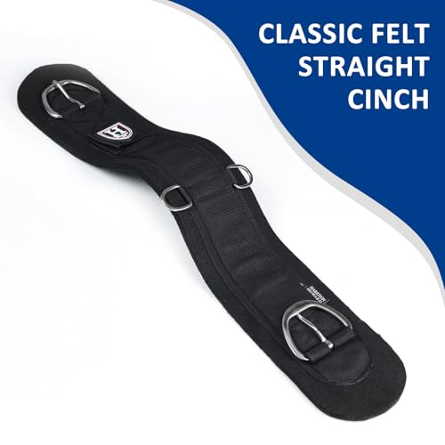 Harrison Howard Western Felt Lined Soft-Touch and Anti-Slip Straight Cinch for Horses 28" 30" 32" 34" - size: 34"