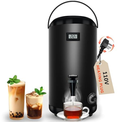 Insulated Beverage Dispenser with Heating Drink Dispenser, Electric Heating Beverage Dispenser-75 Cup Hot&Cold water Urn, Hot Drink Beverage-Stainless Steel Hot Drink Dispenser 12 L/3.2 Gallon