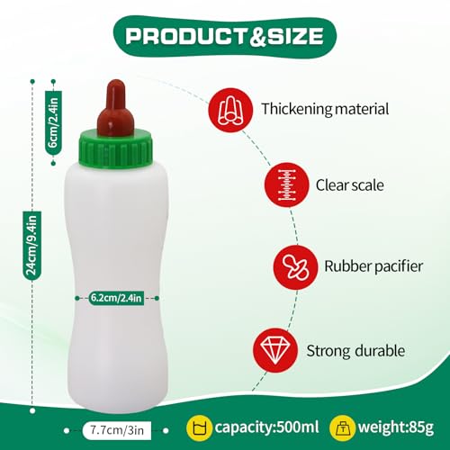 2Pcs Feeding White Lamb Baby Bottle 600ml Goat Bottles