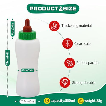 2Pcs Feeding White Lamb Baby Bottle 600ml Goat Bottles