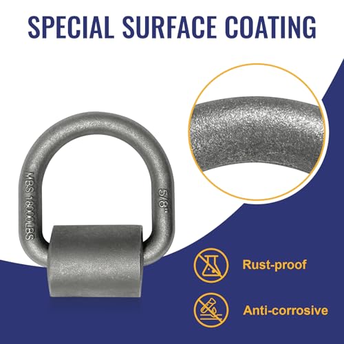 Grandroad auto 12 Pack Weld-On Forged D Ring, Heavy Duty 5/8" D-Ring Trailer Tie Down Anchor with MBS:18,000 lbs for Trailer, Truck Cargo, RV, ATV Tiedowns, Farm Applications and More. - size: 5/8“-12pack