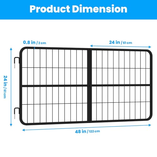 48" W×24" H Stall Guards for Horses, Horse Stall Gates, Heavy Duty Steel Yoke Design Fits Standard Barn Doorways