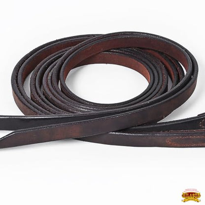 HILASON Western Genuine Leather Horse Split Reins | Riding-Reins Reining-Reins Heavy-Duty-Rein - color: Dark Brown 1, size: 5/8in X 7ft