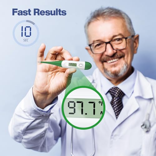 Boncare 10 Seconds Oral Thermometer for Adults and Kids, Dark Green - color: Dark Green