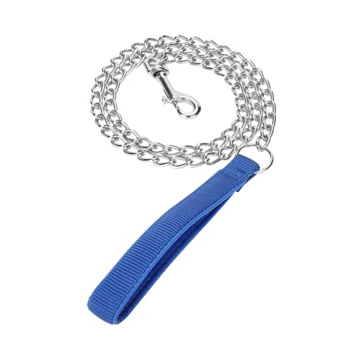 SGODA Metal Chain Heavy Duty Dog Leash, 4 ft x 4.0 mm Blue - color: Blue, size: 4 ft x 0.16 in