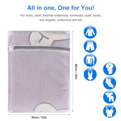 6 Pcs Laundry Bag, 12“x16”Mesh Laundry Bags for Delicates, Garment Gag for Washing Machine, for Daily Organization Travel Packing Wvzedm