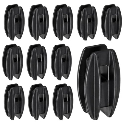 Black Corner Post Electric Fence Insulator, 12 Pcs Plastic Donut Corner Design | for Poly Wire Rope Electric Fencing, Heavy Duty Nail-on Wood Post Insulator Set for Electrics Fence Wire (Black)