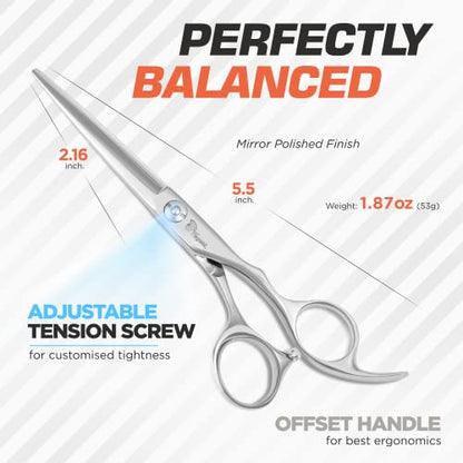 Fagaci Professional Hair Scissors 5.5" Sharp Blades, Hair Cutting Shears
