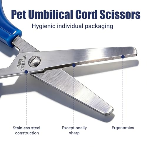 XUKE Sterile 40 Blue Umbilical Cord Clamps for Veterinary, Home Birth, Obstetrical Kit, Midwife Emergency Birth Supply, Ear Syringe, Snot Sucker, Mucus Sucker and Nasal Bulb Syringe