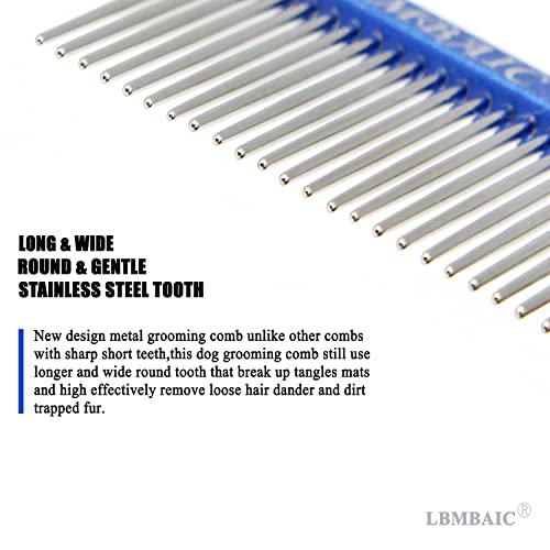 Metal Dog Grooming Combs Shedding Tangles,Knots,Mats.(7.5inches) - color: royalblue, size: Medium