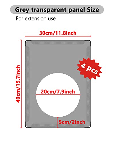 DINMO 4 Plastic Panels with Game Holes, Playpen Accessories, 11.8" x 15.7" - style: Grey Plastic Panel - 4 pcs
