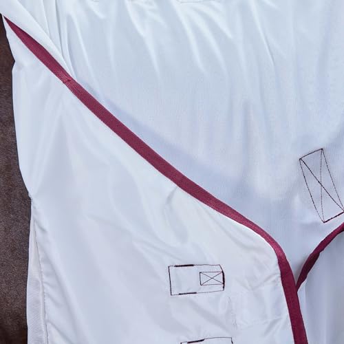 WeatherBeeta ComFiTec Essential Fly Sheet Combo, White/Burgundy, 72" - color: White/Burgundy, size: 72"