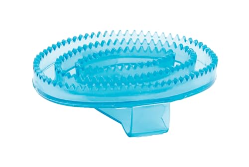 Roma Rubber Curry Comb, Blue Glitter, Small