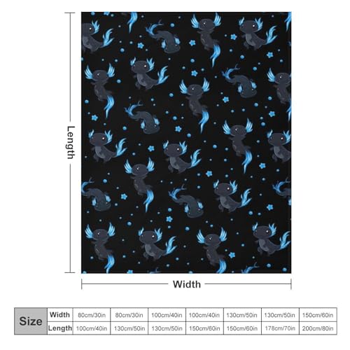 Axolotls Fleece Throw Blanket for Couch Adults Teens 40" X 50" - color: Axolotls, size: 40x50 inch