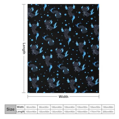Axolotls Fleece Throw Blanket for Couch Adults Teens 40" X 50" - color: Axolotls, size: 40x50 inch