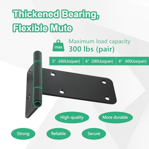 5“ Gate Hinges,260 Lbs Capacity, Matte Black,2 Pack Heavy Duty Hinge - size: 5“-2 pcs-Matte Black
