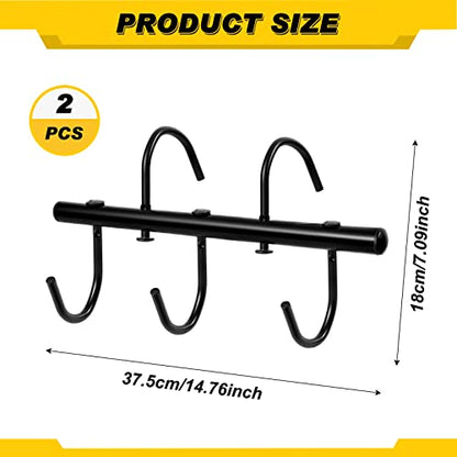 Dunzy 2 Pcs Black Tack Rack with Swivel Hooks, Portable Hanging Bridle Hooks Organizer for Stall Room & Trailer Accessories (5 Hooks Style) - style: 5 Hooks Style