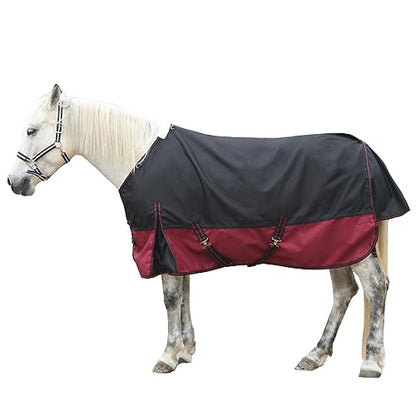 1200D Horse Blanket, 200g Medium Weight Waterproof Winter Turnout - color: Wine, size: 84"
