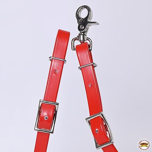 HILASON Western Horse Biothane Leather Rein, Full Size - color: Red