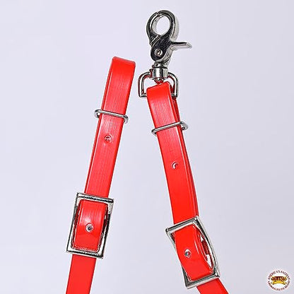 HILASON Western Horse Biothane Leather Rein, Full Size - color: Red