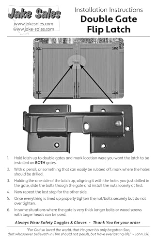 Double Gate Flip Sentry Gate Latch-Flip Latch. Padlocked for Added Security Powder Coated Black & Has Hardware - CASE Qty 6 - size: FLIP / DUMPSTER, style: CASE