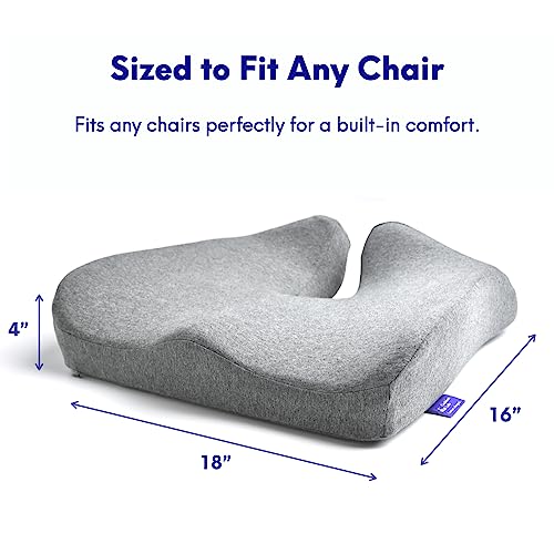 C CUSHION LAB Patented Pressure Relief Seat Cushion for Long Sitting Hours on Office/Home Chair, Car, Wheelchair - Extra-Dense Memory Foam for Hip, Tailbone, Coccyx, Sciatica - Wellness Green - color: Wellness Green