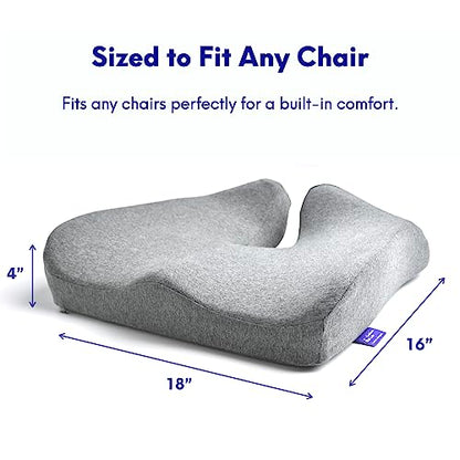 C CUSHION LAB Patented Pressure Relief Seat Cushion for Long Sitting Hours on Office/Home Chair, Car, Wheelchair - Extra-Dense Memory Foam for Hip, Tailbone, Coccyx, Sciatica - Wellness Green - color: Wellness Green