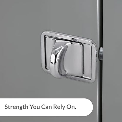 Brixwell 91-292 Concealed Latch With Square Hole, Polished Chrome Finish, Fits 1" Steel Doors, 1-3/4" Width,1-3/8" Height, Used for Commercial and Residential Door Applications