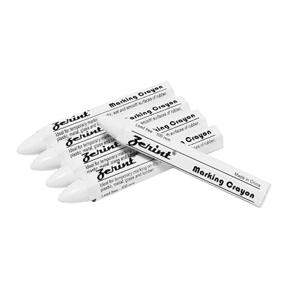 Industrial Wax Marking Crayons - White (5-Pack) for Tires, Metal, Wood, Glass & Plastic - 100mm Long-Lasting Crayons, High Visibility & Scratch Resistant(HT-921W) - color: White