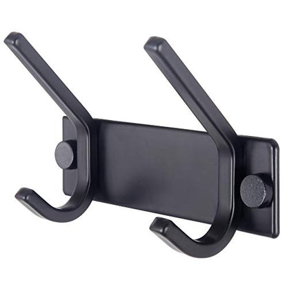WEBI Coat Rack Wall Mounted,2 Coat Hooks for Hanging Coats,Hook Rack Hook Rail Coat Hanger Wall Coat Rack with Hooks for Clothes,Jacket,Black - size: 2 Hooks